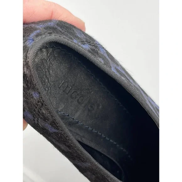 NEW NWT Nicole Laser Blue Leopard Animal Print Platform Leather Shoe Sz 8.5 & 10 - Picture 9 of 11